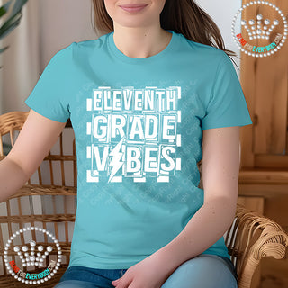 Eleventh Grade Vibes 11 White Graphic Print Unisex Short Sleeve Tee #27437
