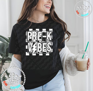 Prek Vibes White Graphic Print Unisex Short Sleeve Tee #27439