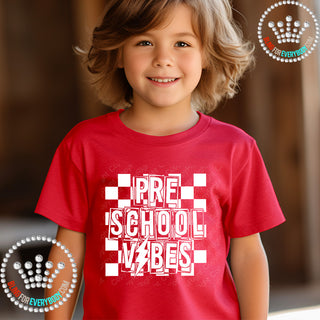Preschool Vibes White Graphic Print Unisex Short Sleeve Tee #27440