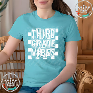 Third Grade Vibes 3 White Graphic Print Unisex Short Sleeve Tee #27452