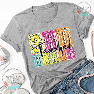 Third Grade Teacher Neon Dalmation Graphic Print Unisex Short Sleeve Tee #27454 (Copy)