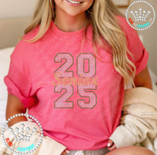 Senior 2025 Stacked Spangle Bling Tee #28056