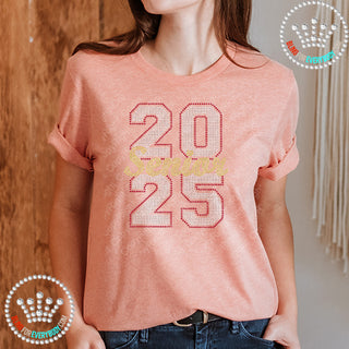 Senior 2025 Stacked Spangle Bling Tee #28056