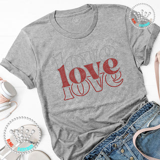 Love Stacked Valentine Spangle Bling Tee #28464