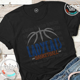 Ladycats Basketball Arch Spangle Bling Tee #28468