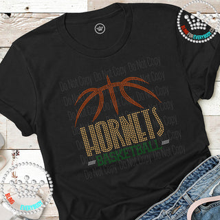 Hornets Basketball Arch Spangle Bling Tee #28471