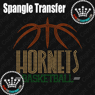 Hornets Basketball Arch Spangle Transfer #28471