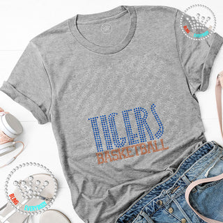 Tigers Basketball Arch Spangle Bling Tee #28475
