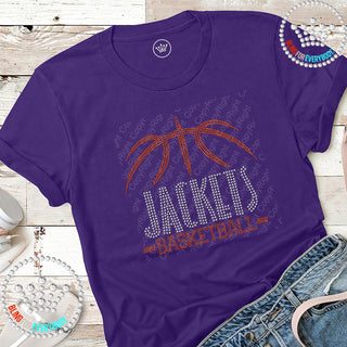 Jackets Basketball Arch Spangle Bling Tee #28476
