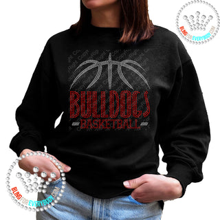 Bulldogs Basketball Arch Spangle Bling Unisex Sweat #28478