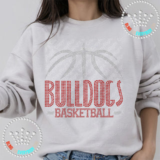 Bulldogs Basketball Arch Spangle Bling Unisex Sweat #28478