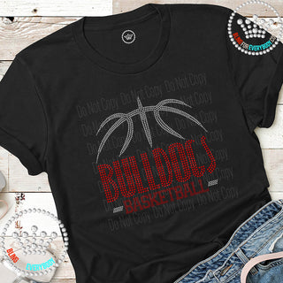 Bulldogs Basketball Arch Spangle Bling Tee #28478