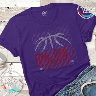 Bulldogs Basketball Arch Spangle Bling Tee #28478