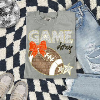 Football Game Day Orange Bow
