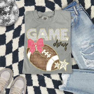 Football Game Day Pink Bow