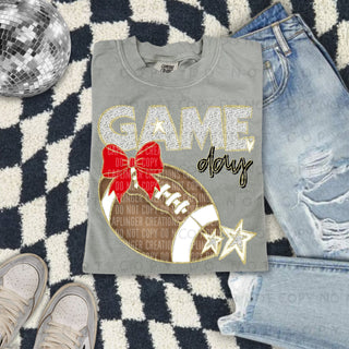 Football Game Day Red Bow