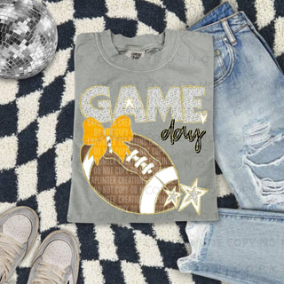 Football Game Day Yellow Bow