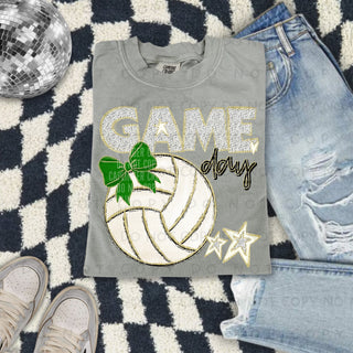 Volleyball Game Day Green Bow