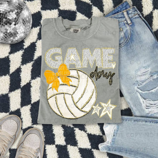 Volleyball Game Day Yellow Bow
