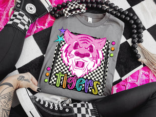 Pink Tigers Preppy Bright Spirit Wear Tee
