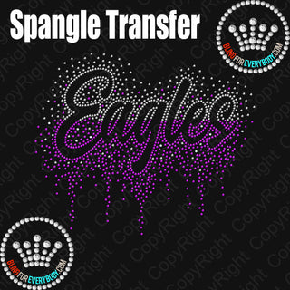 Eagles Scatter with Drip Straight Split Spangle Transfer #29901A