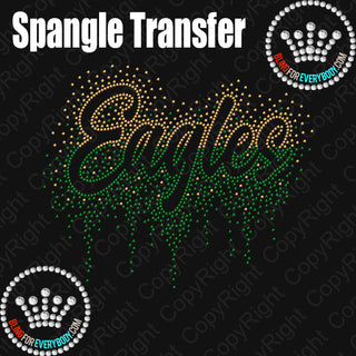Eagles Scatter with Drip Straight Split Spangle Transfer #29901A