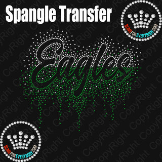 Eagles Scatter with Drip Straight Split Spangle Transfer #29901A