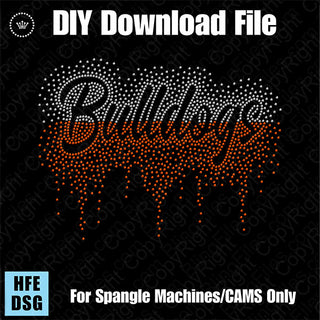 Bulldogs Scatter with Drip Straight Split Spangle Transfer #29903A
