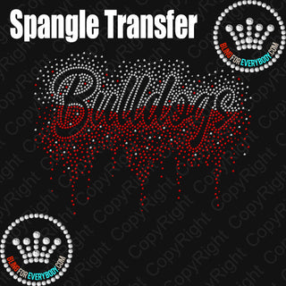 Bulldogs Scatter with Drip Wave Split Spangle Transfer #29903B