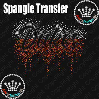 Dukes Scatter with Drip Straight Split Spangle Transfer #29906A