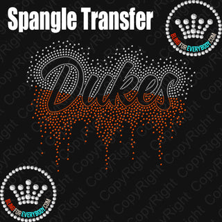 Dukes Scatter with Drip Wave Split Spangle Transfer #29906B