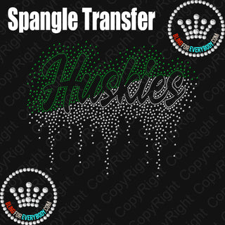 Huskies Scatter with Drip Wave Split Spangle Transfer #29907B
