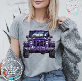 Jeep Purple Faux Bling DTF Transfer #29971