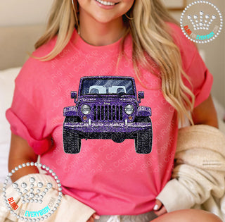 Jeep Purple Faux Bling DTF Transfer #29971