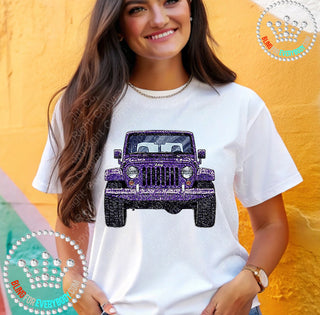 Jeep Purple Faux Bling DTF Transfer #29971