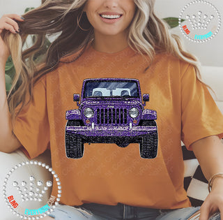 Jeep Purple Faux Bling DTF Transfer #29971