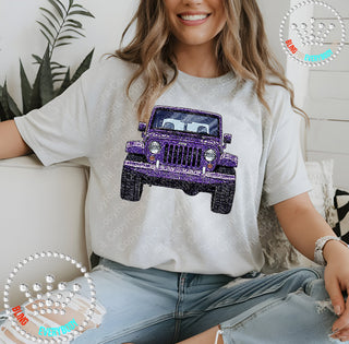 Jeep Purple Faux Bling DTF Transfer #29971