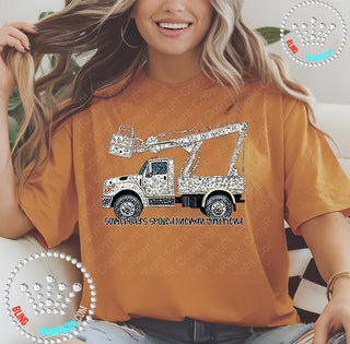 Lineman Girlfriend Faux Bling DTF Transfer #29974