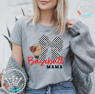 Baseball Mama Checkered Unisex Short Sleeve Tee #30108