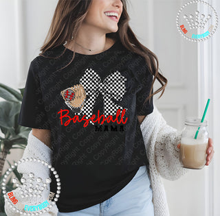 Baseball Mama Checkered Unisex Short Sleeve Tee #30108