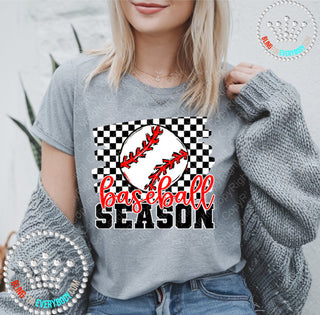 Baseball Season Checkered Unisex Short Sleeve Tee #30111