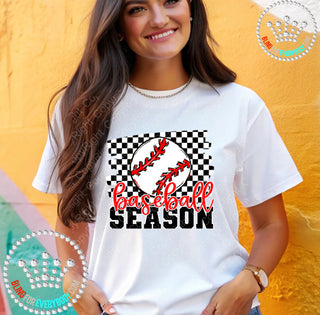 Baseball Season Checkered Unisex Short Sleeve Tee #30111