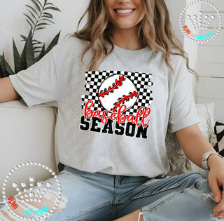Baseball Season Checkered Unisex Short Sleeve Tee #30111