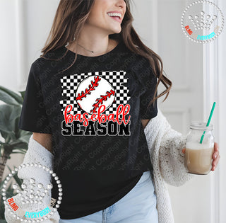 Baseball Season Checkered Unisex Short Sleeve Tee #30111