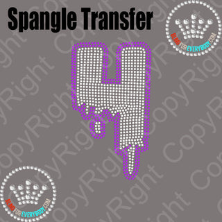 Drip Number 0-9 Spangle Transfer #30121