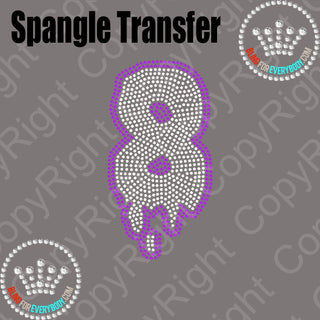 Drip Number 0-9 Spangle Transfer #30121