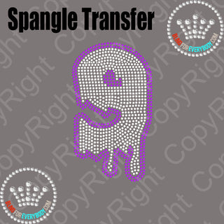 Drip Number 0-9 Spangle Transfer #30121