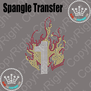 Flame Number 0-9 Spangle Transfer #30127
