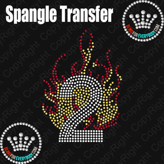 Flame Number 0-9 Spangle Transfer #30127