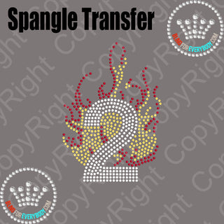 Flame Number 0-9 Spangle Transfer #30127